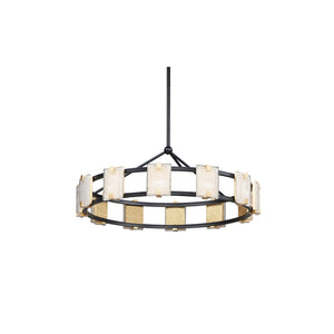 Radiant 12 Light Chandelier Black/Gold