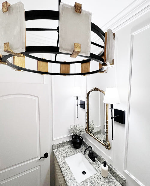 Radiant 12 Light Chandelier Black/Gold