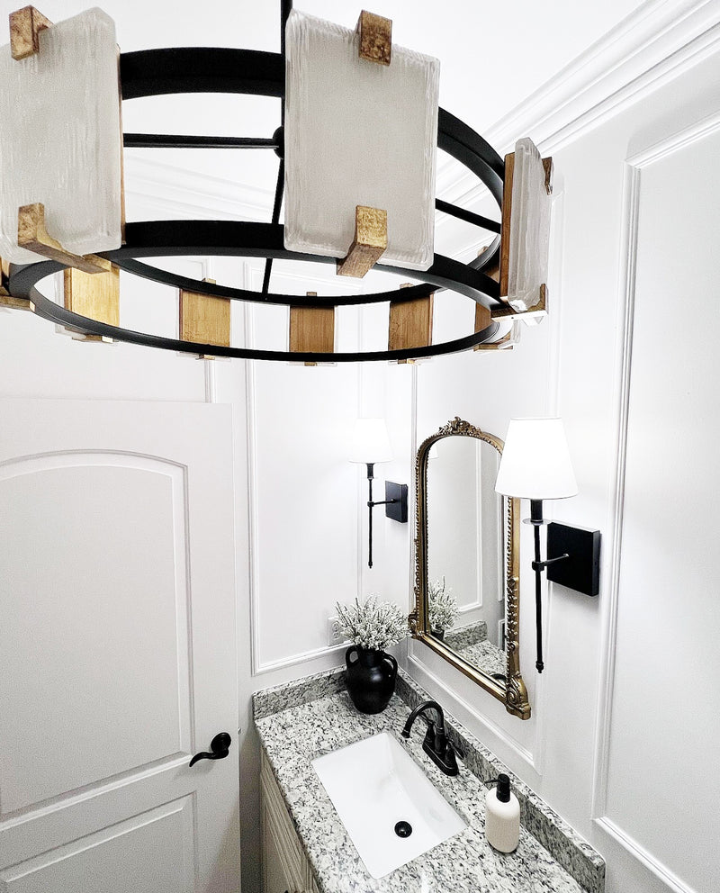 Radiant 12 Light Chandelier Black/Gold