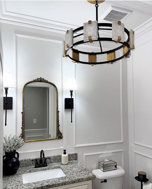 Radiant 12 Light Chandelier Black/Gold