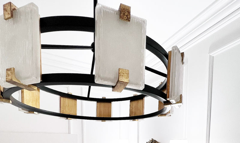 Radiant 12 Light Chandelier Black/Gold