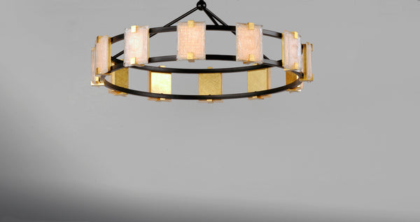 Radiant 12 Light Chandelier Black/Gold