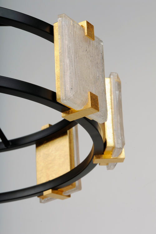 Radiant 12 Light Chandelier Black/Gold