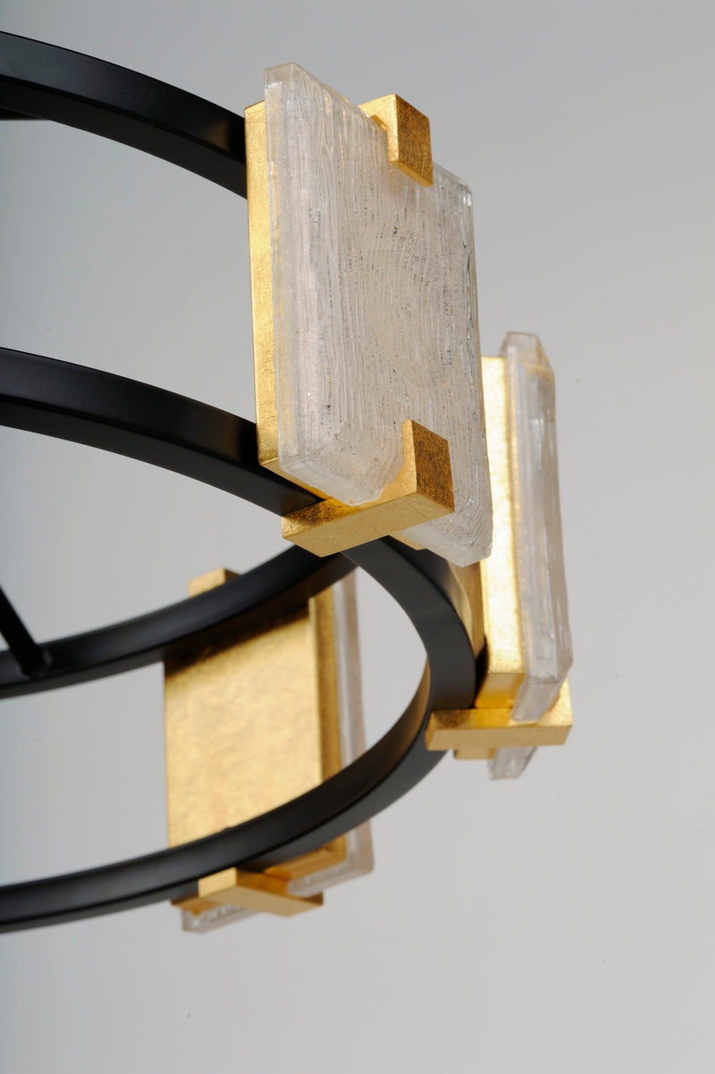 Radiant 12 Light Chandelier Black/Gold