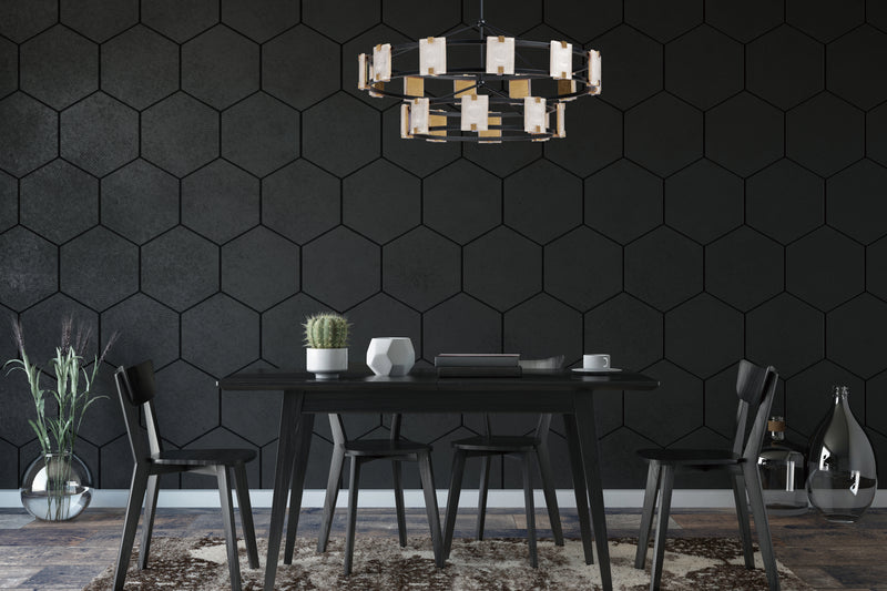 Radiant 20 Light Chandelier Black/Gold