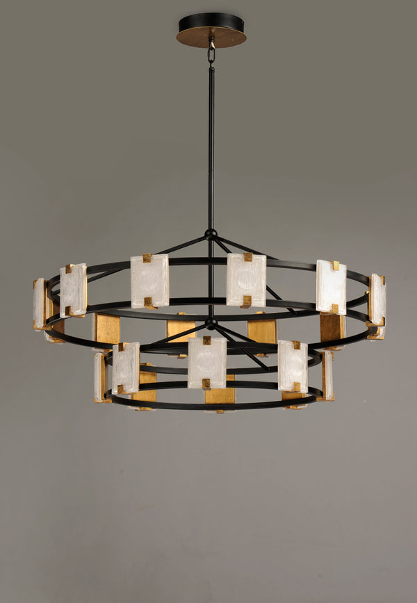 Radiant 20 Light Chandelier Black/Gold
