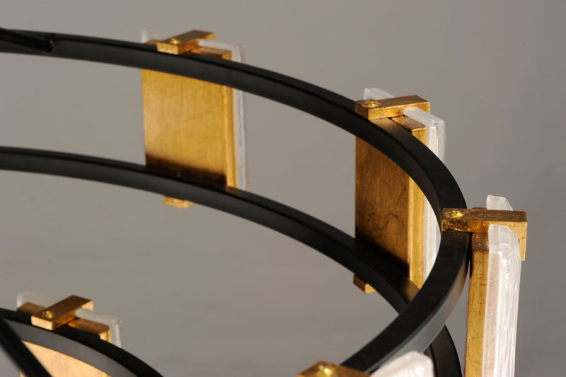 Radiant 20 Light Chandelier Black/Gold