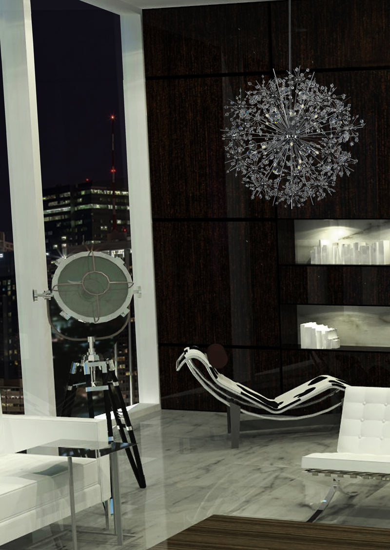 Starfire 18 Light Chandelier Chrome