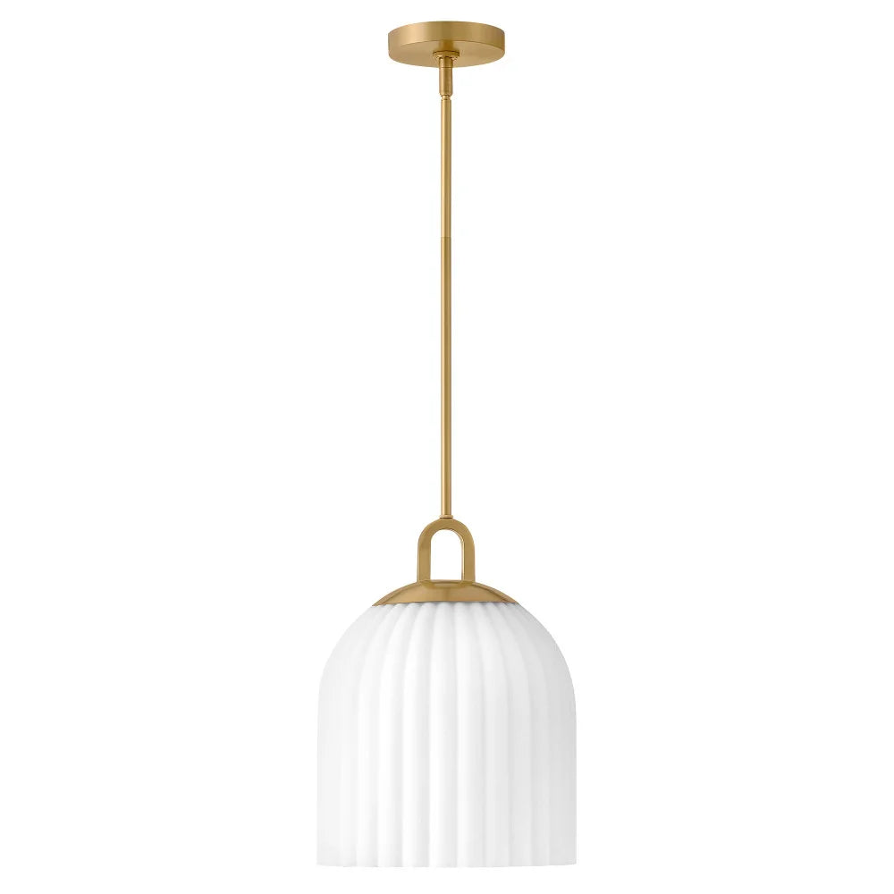 Paige Glass Pendant Brass