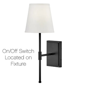 Beale Fabric Shade Sconce Black