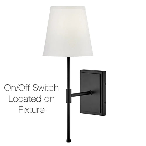Beale Fabric Shade Sconce Black