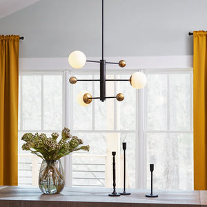 Auggie Adjustable Chandelier Black