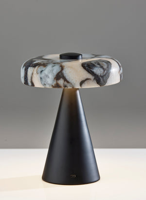 Randy Cordless Table Lamp Marble/Black