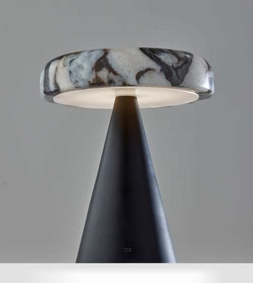 Randy Cordless Table Lamp Marble/Black