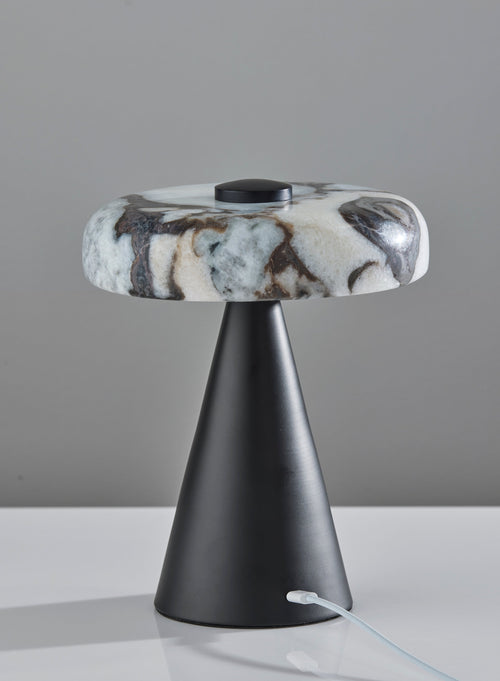 Randy Cordless Table Lamp Marble/Black