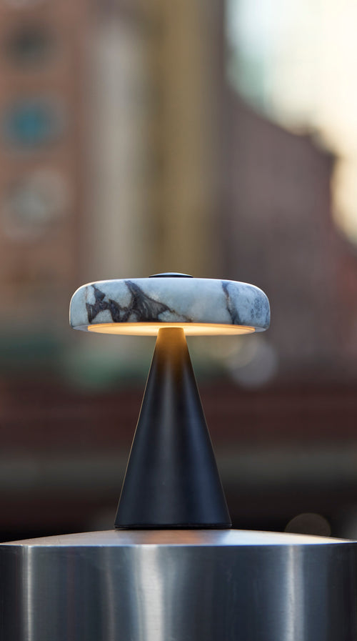 Randy Cordless Table Lamp Marble/Black