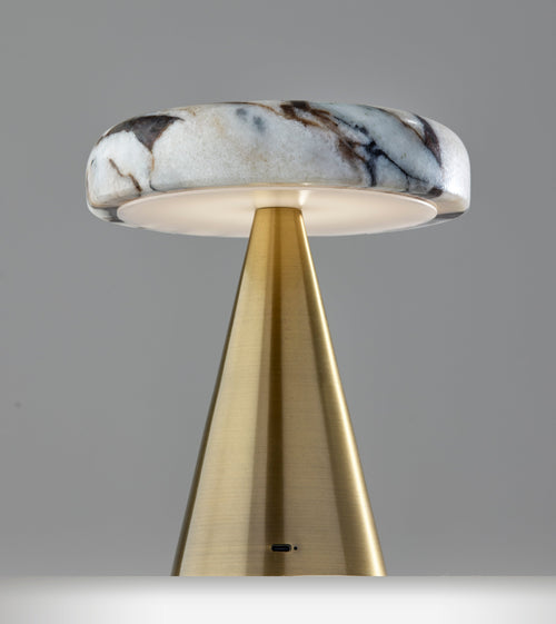 Randy Cordless Table Lamp Marble/Gold