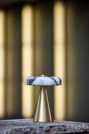 Randy Cordless Table Lamp Marble/Gold