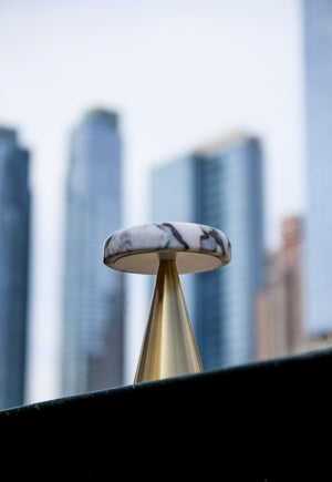 Randy Cordless Table Lamp Marble/Gold