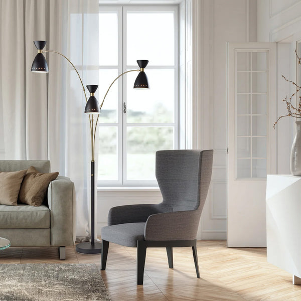Oscar 3-Arm Arc Lamp Black