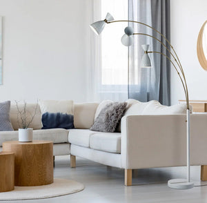 Oscar 3-Arm Arc Lamp White