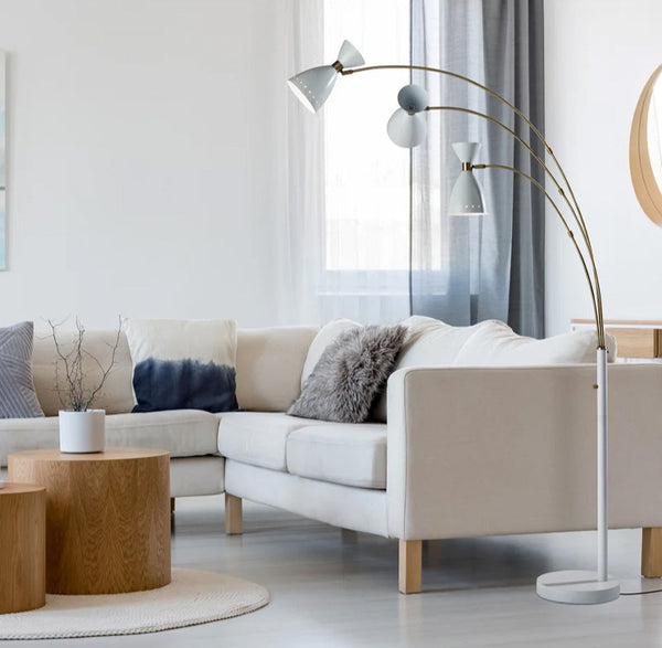 Oscar 3-Arm Arc Lamp White