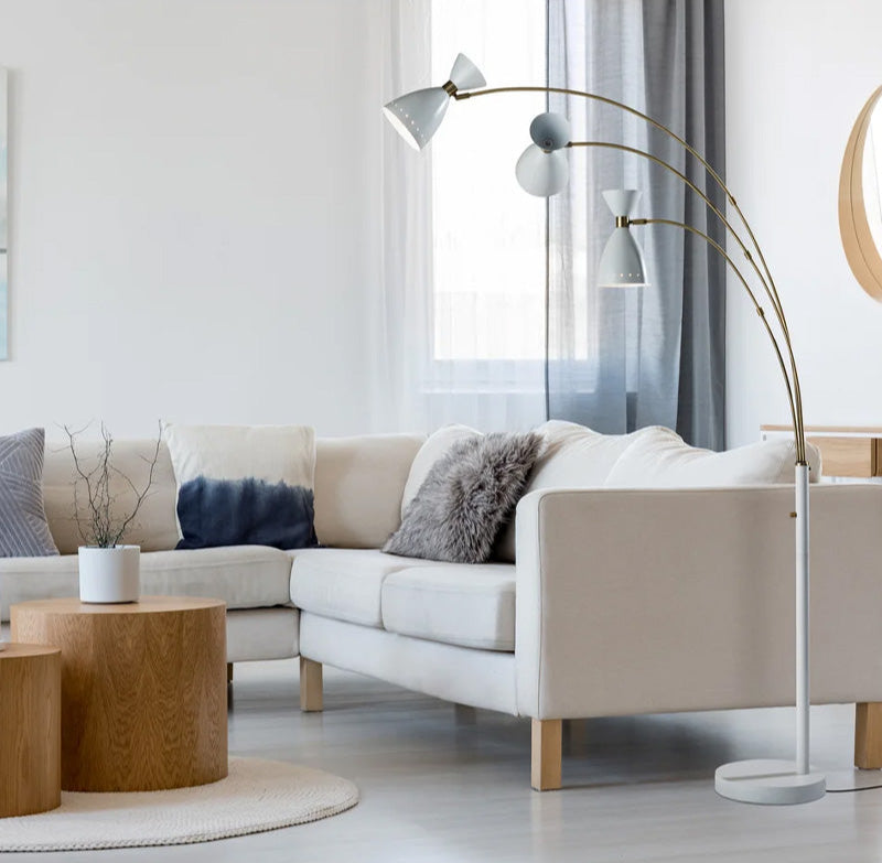 Oscar 3-Arm Arc Lamp White