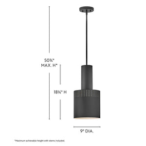 Casey Metal Pendant Black