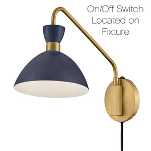 Simon Medium Single Sconce Matte Navy