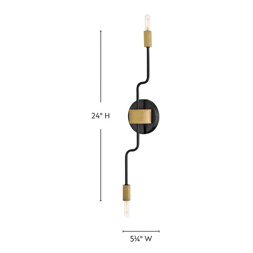 Austen Double Adjustable Sconce Black