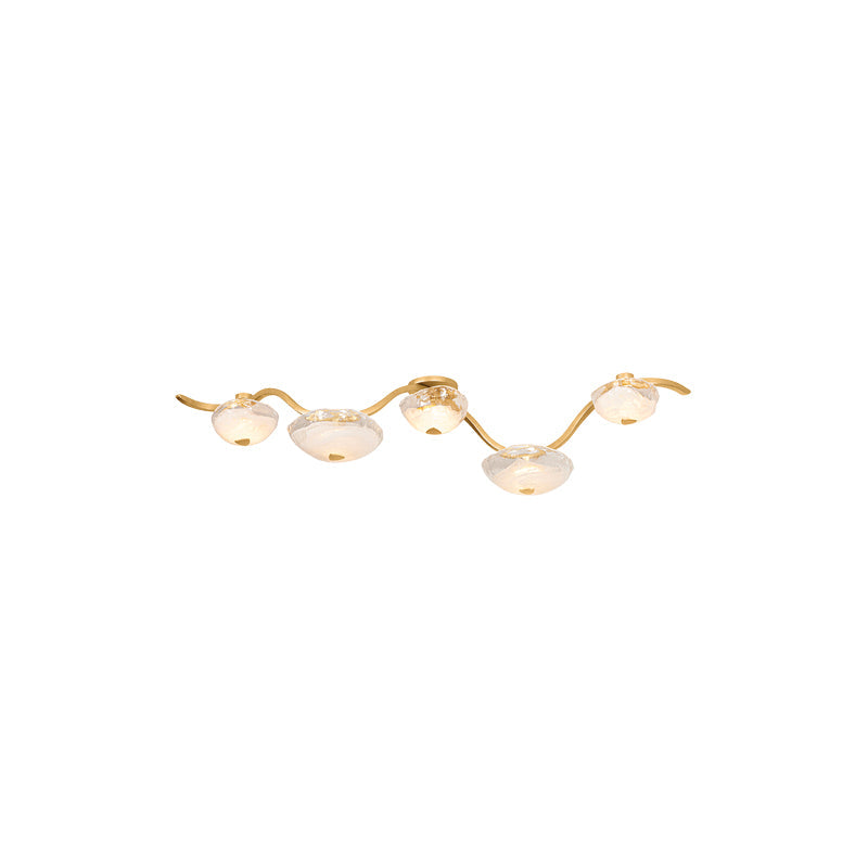Kune 5 Light Flush Brass