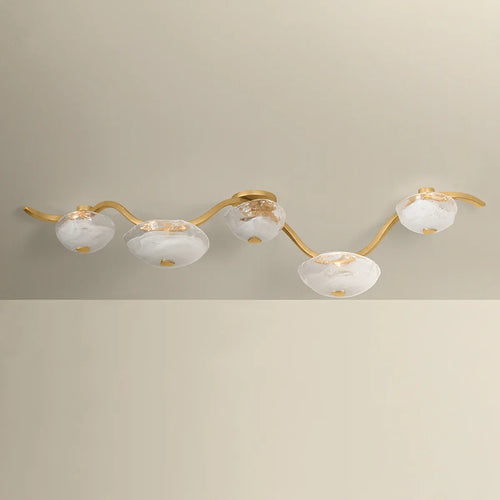 Kune 5 Light Flush Brass