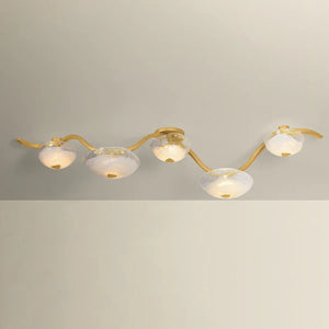 Kune 5 Light Flush Brass