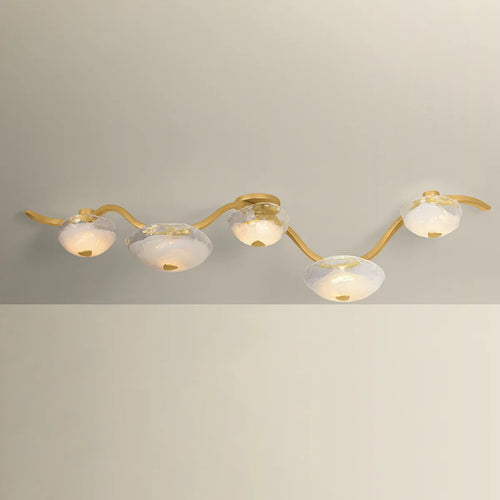 Kune 5 Light Flush Brass
