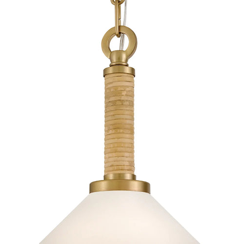 Cove Fabric Shade Pendant Brass