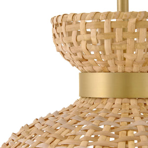 Effie Woven Shade Pendant Brass