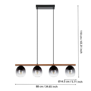 Filago Linear Pendant Black