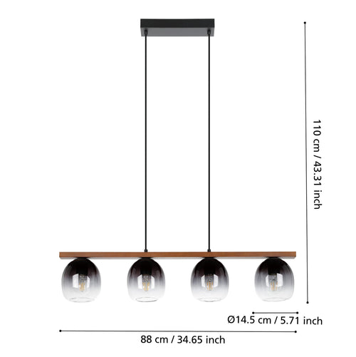 Filago Linear Pendant Black