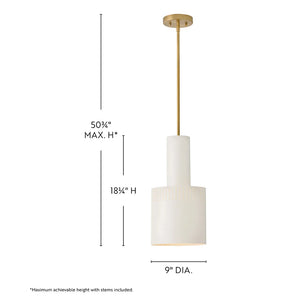 Casey Metal Pendant White