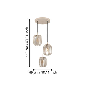 Romazzina 3 Light Pendant Sand