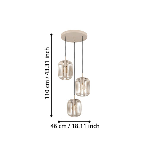Romazzina 3 Light Pendant Sand