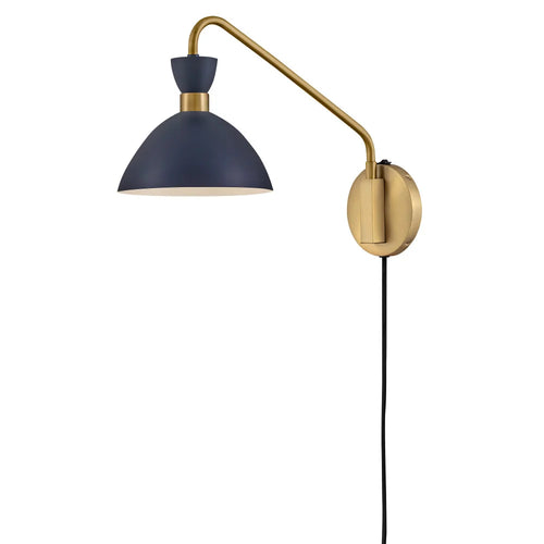 Simon Medium Single Sconce Matte Navy