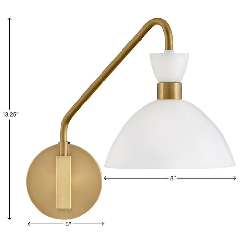 Simon Medium Single Sconce Matte White