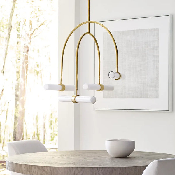 Calumn 4 Light Chandelier Brass