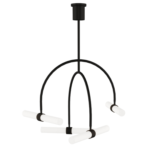 Calumn 4 Light Chandelier Black