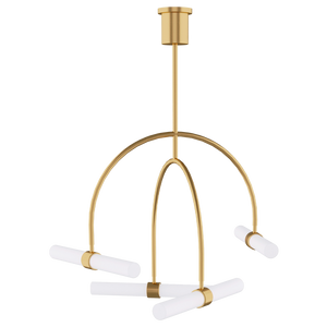 Calumn 4 Light Chandelier Brass
