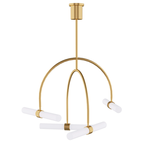 Calumn 4 Light Chandelier Brass