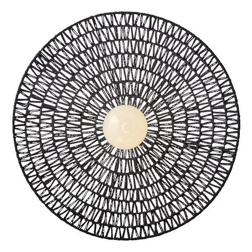 Pismo Woven Shade Pendant Black