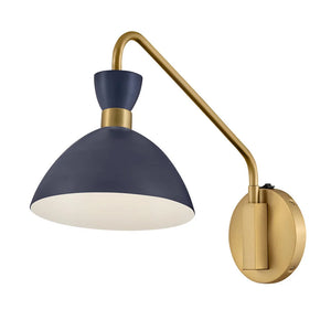 Simon Medium Single Sconce Matte Navy