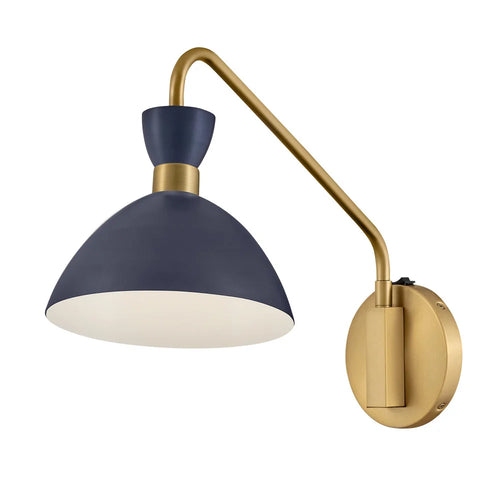 Simon Medium Single Sconce Matte Navy